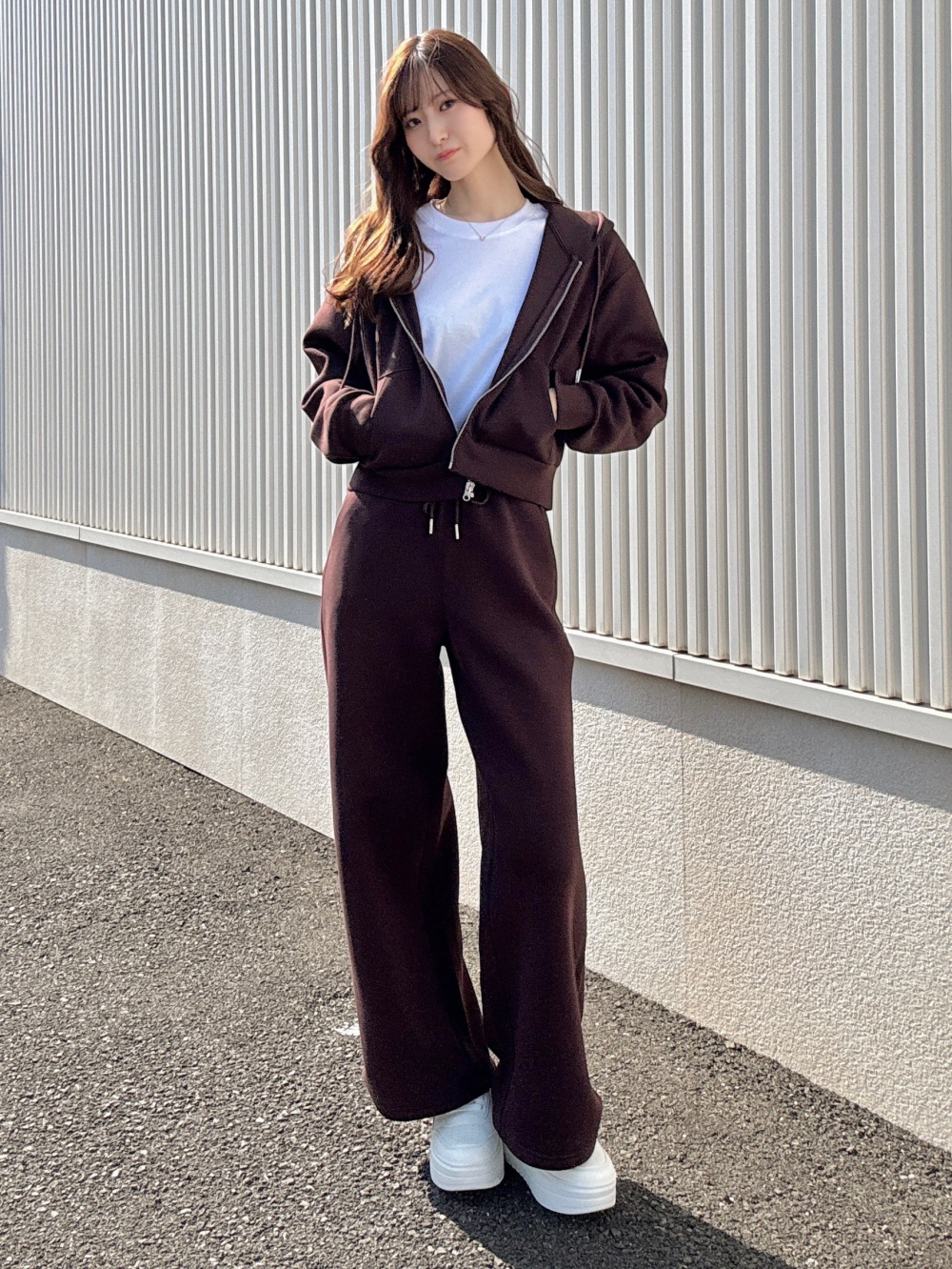 Check styling ideas for「Ribbed Double Zip V Neck Cardigan、Denim