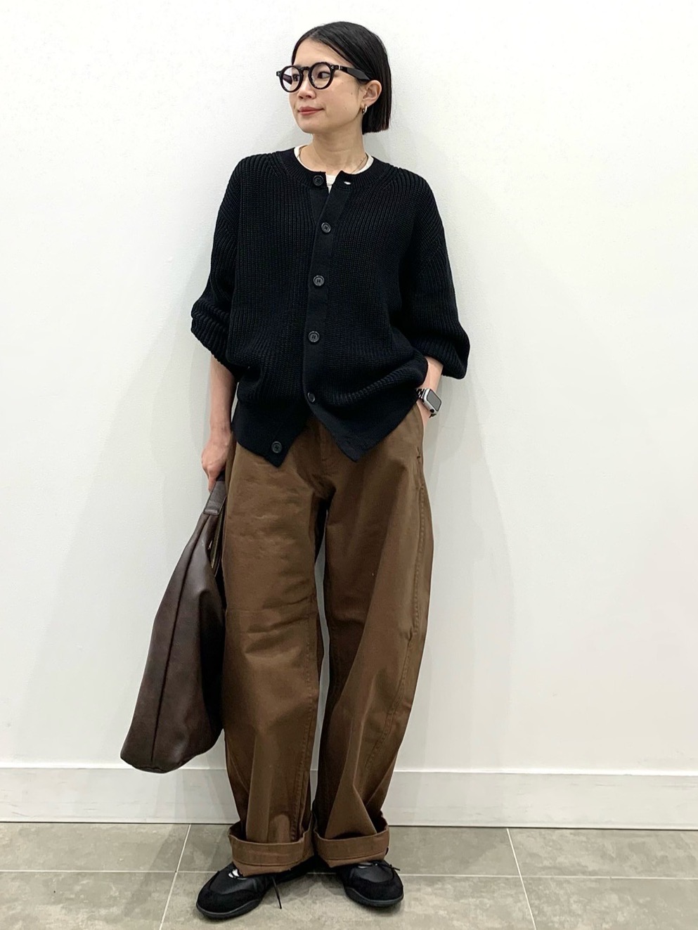 ソフトシアークルーネックT(長袖)、ワイドテーパードアンクルパンツZ