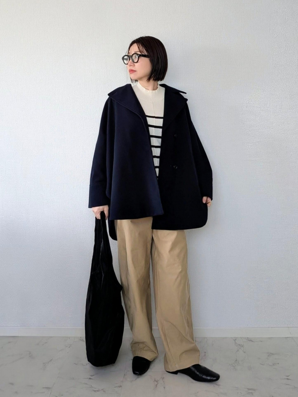 コージーメルトンケープコートZ+E」の着用コーディネート| ジーユー