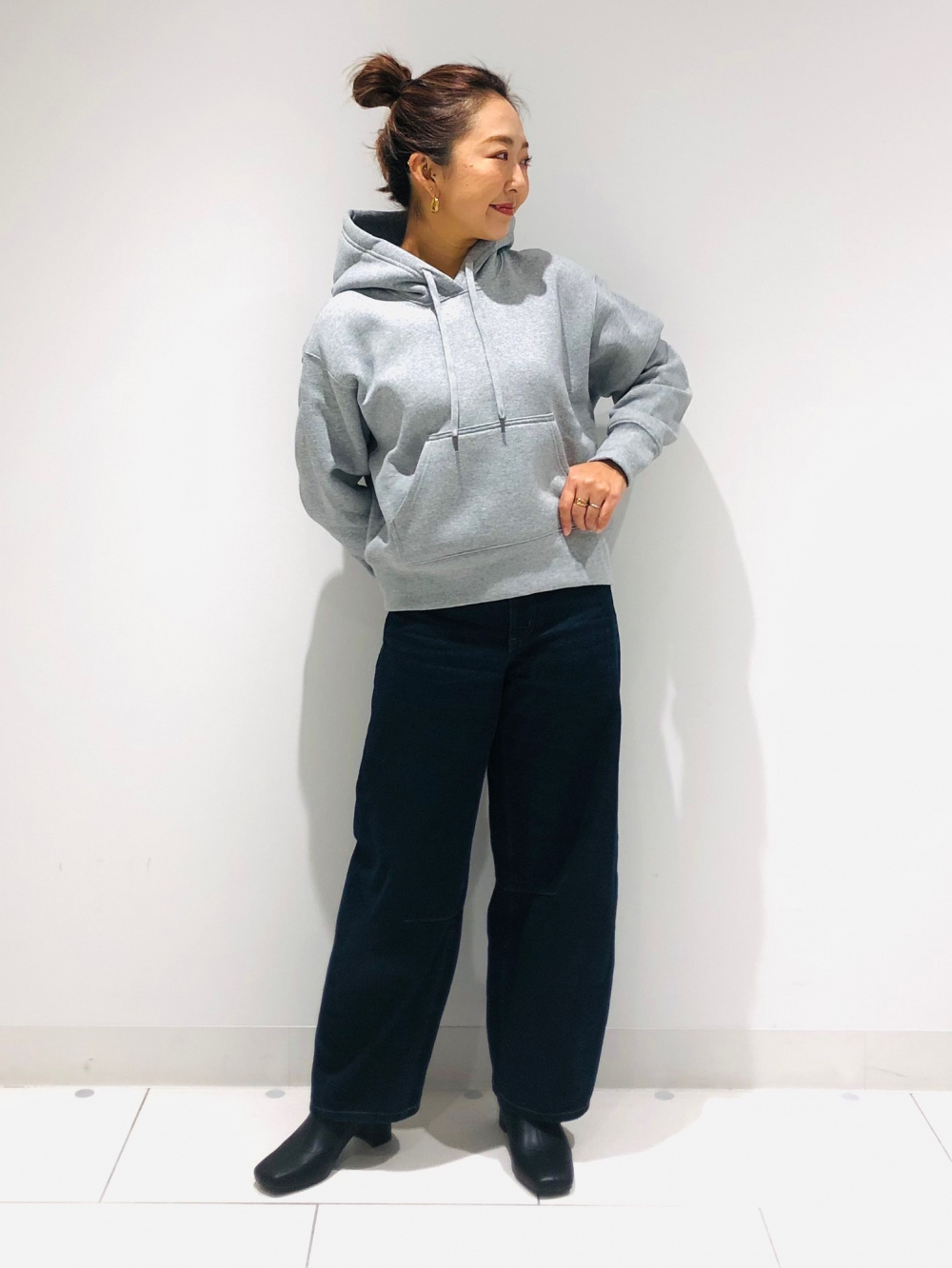 ヘビーウェイトスウェット ショートパーカー バレルレッグパンツ 2点セット ヘビーウェイトスウェットバレルレッグパンツ(丈標準68.5～72.5cm