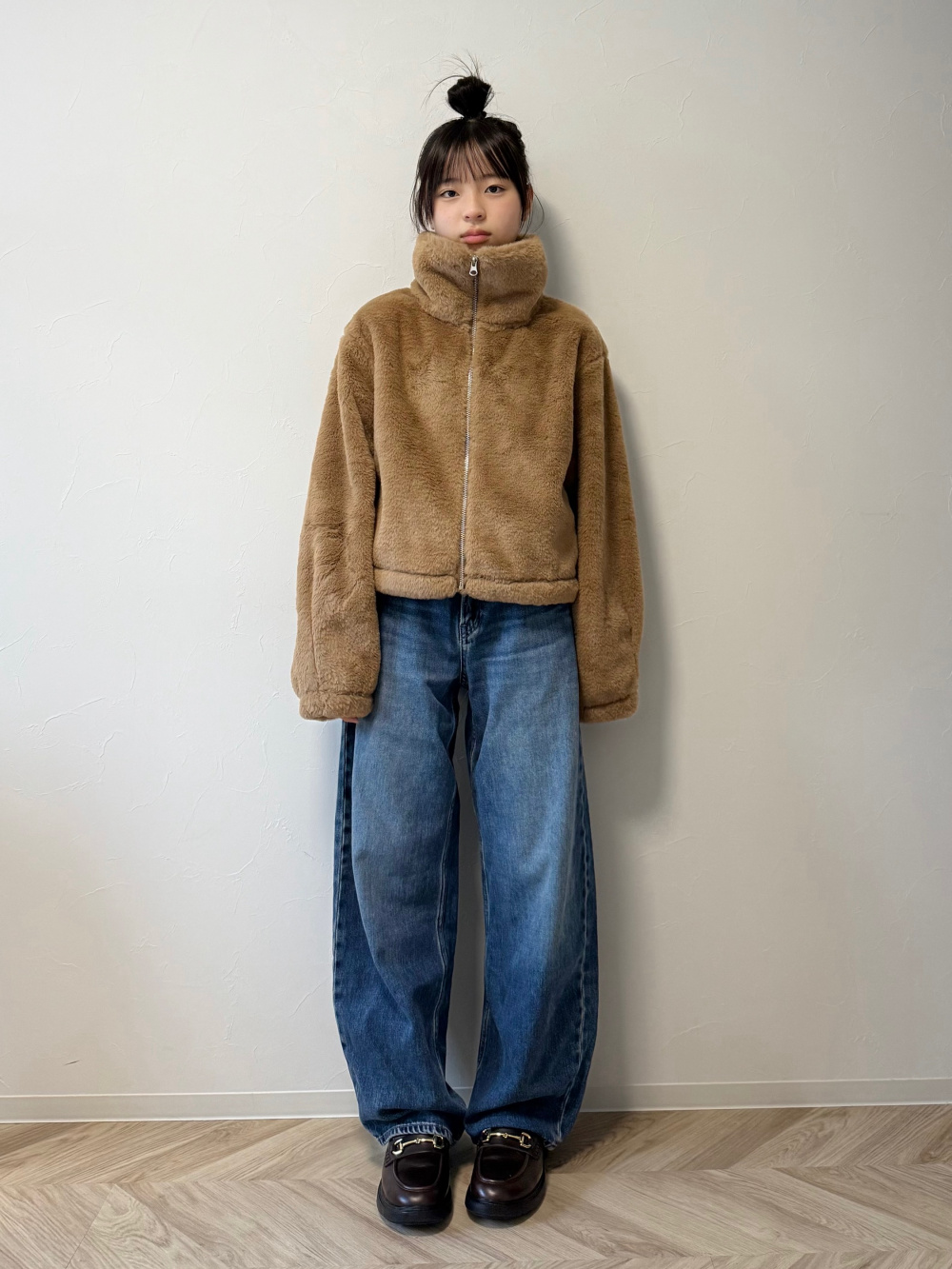 フラッフィーブルゾン」の着用コーディネート| ジーユー