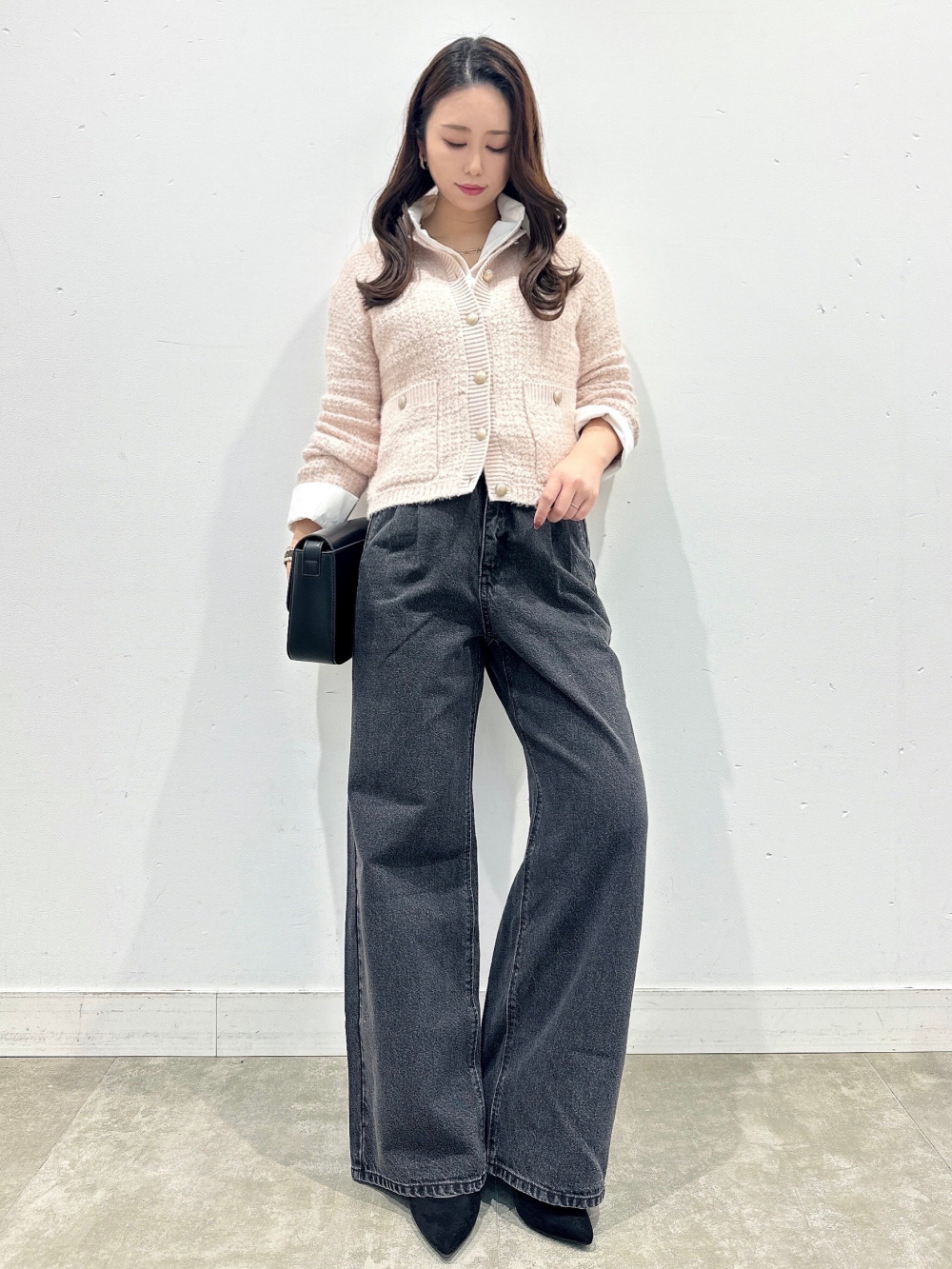 Ribbed Knitted Button Sleeve Pullover/Z、Tweedy Knitted Cardigan