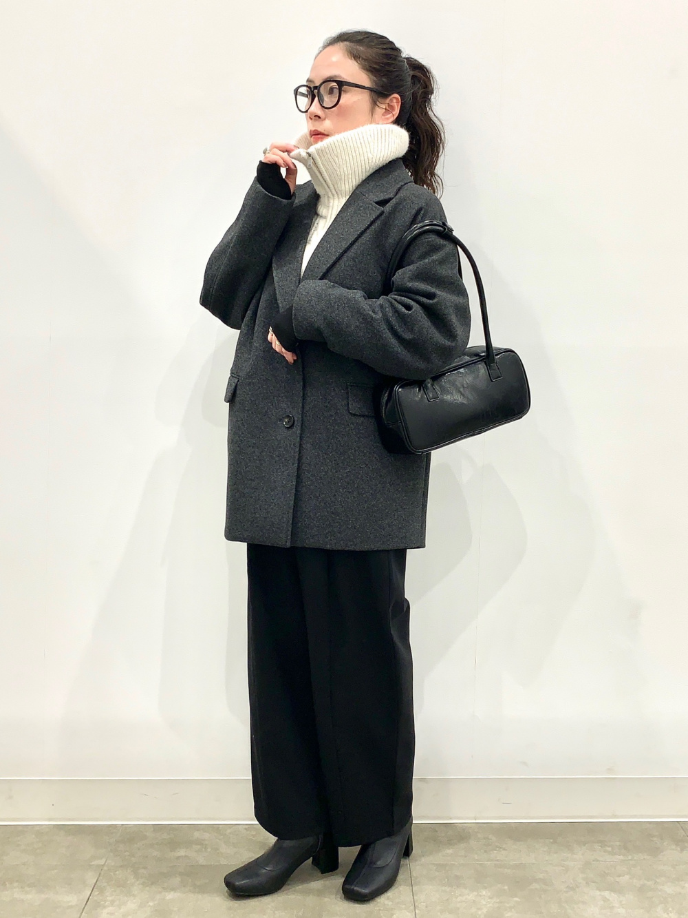 コージーメルトンハーフコート」の着用コーディネート| ジーユー