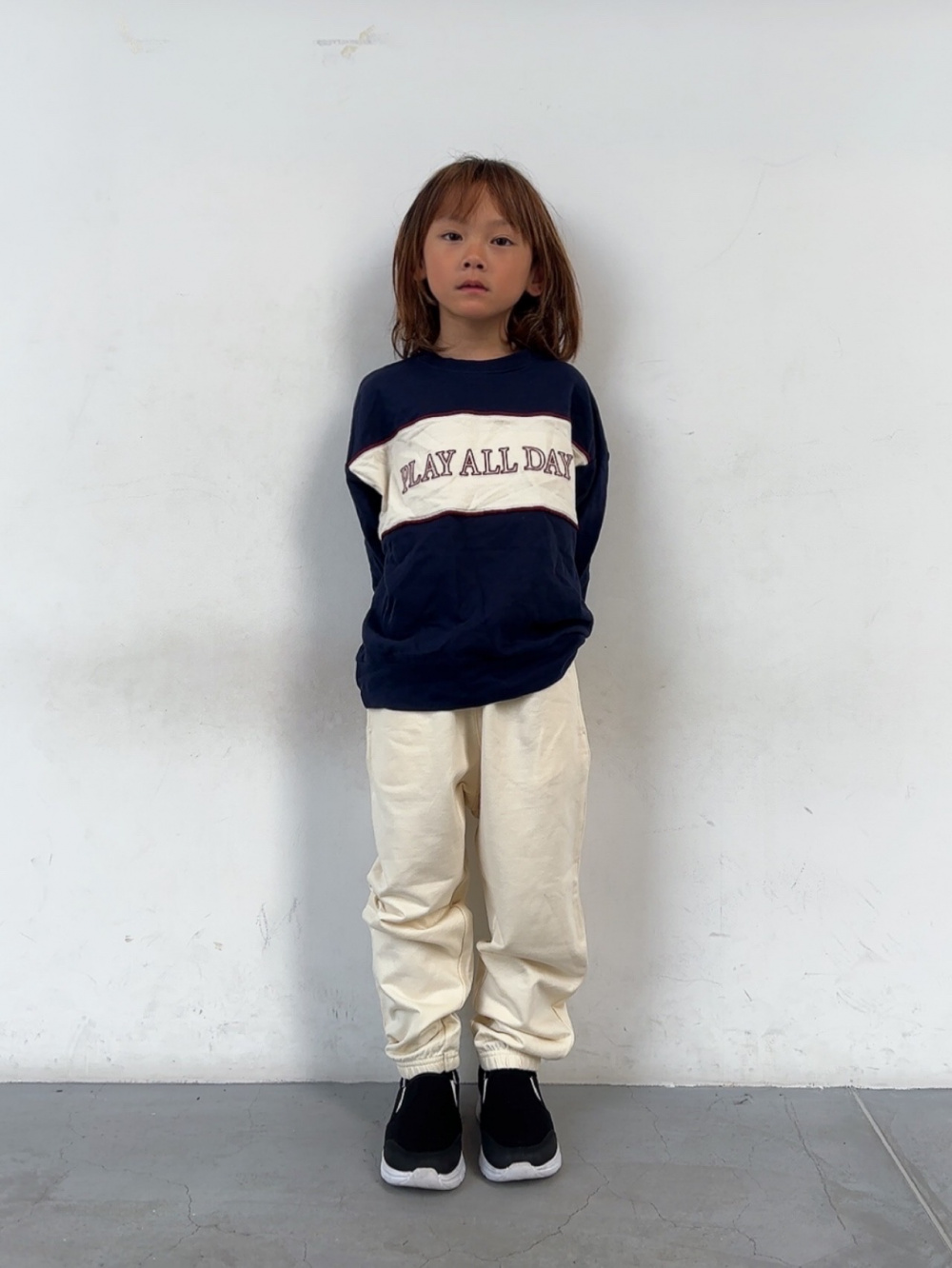 KIDS(男女兼用)コットンスウェットジョガーパンツ、ふかふかキャンバス