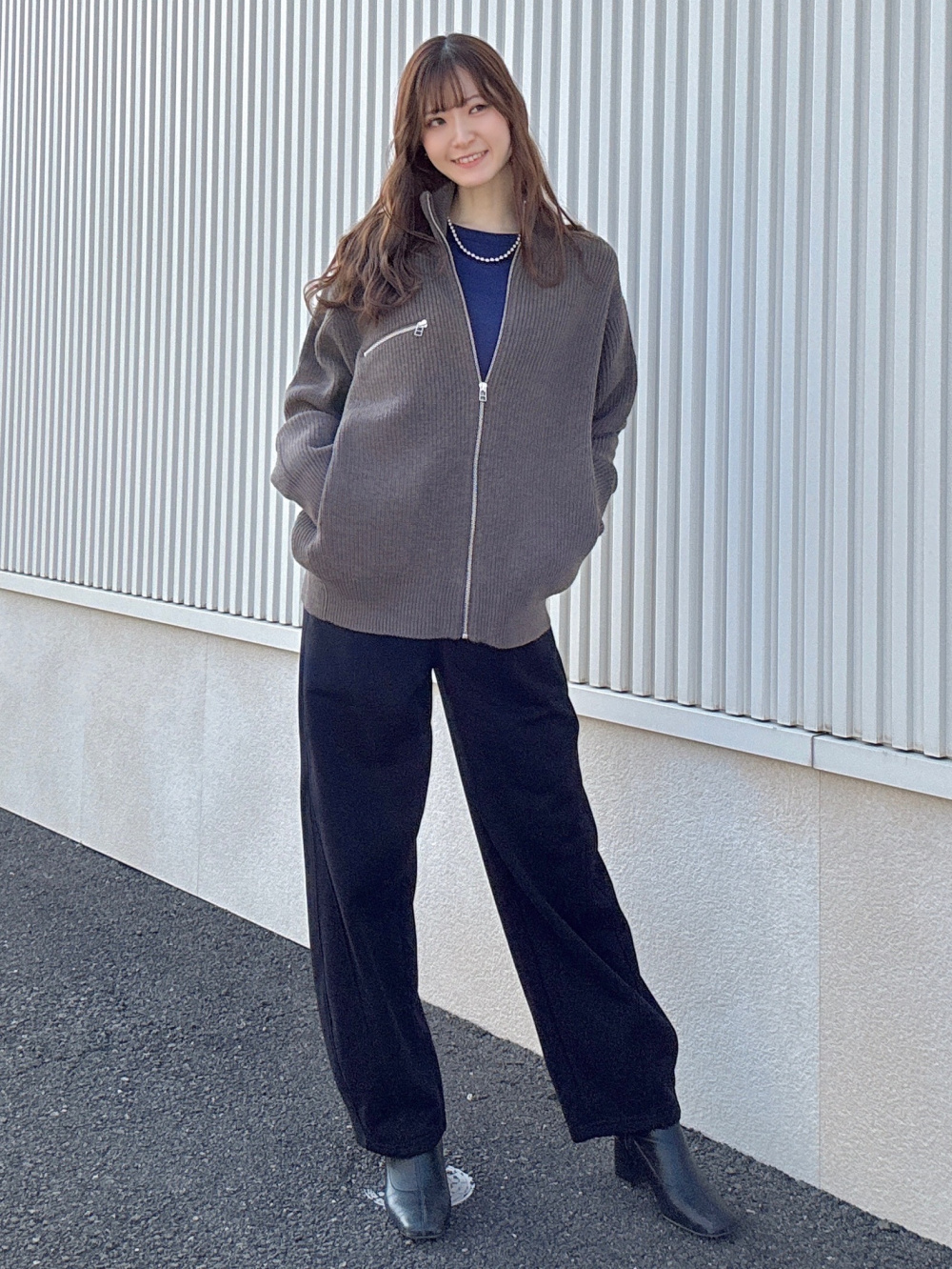 Rib Stitched Full-Zip Knitted Jacket」| GU的穿搭理念