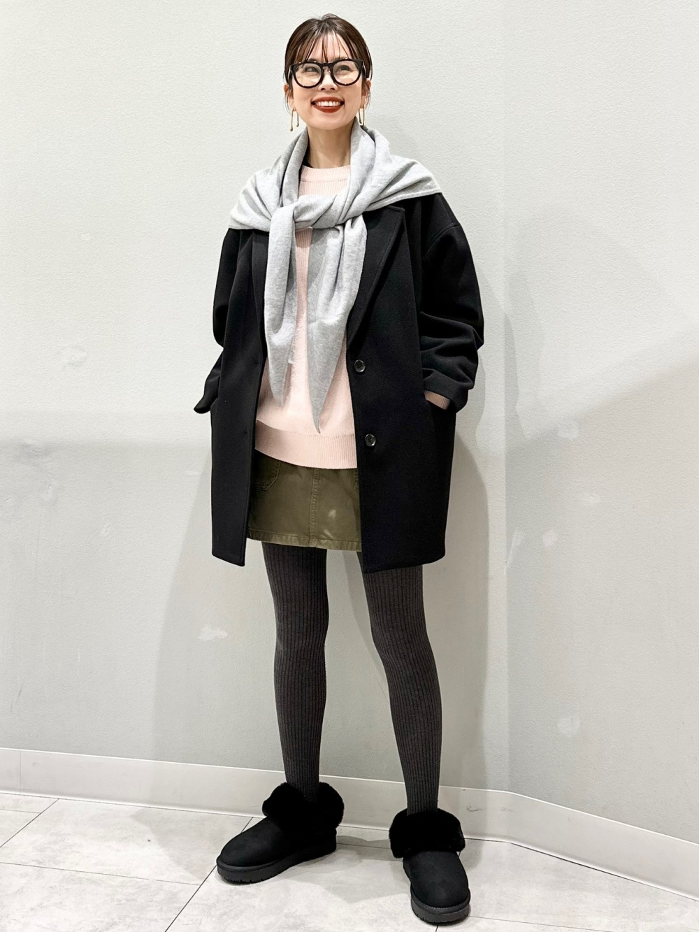 オーバーサイズカーディガン パペットスンスン、ポーチ パペット