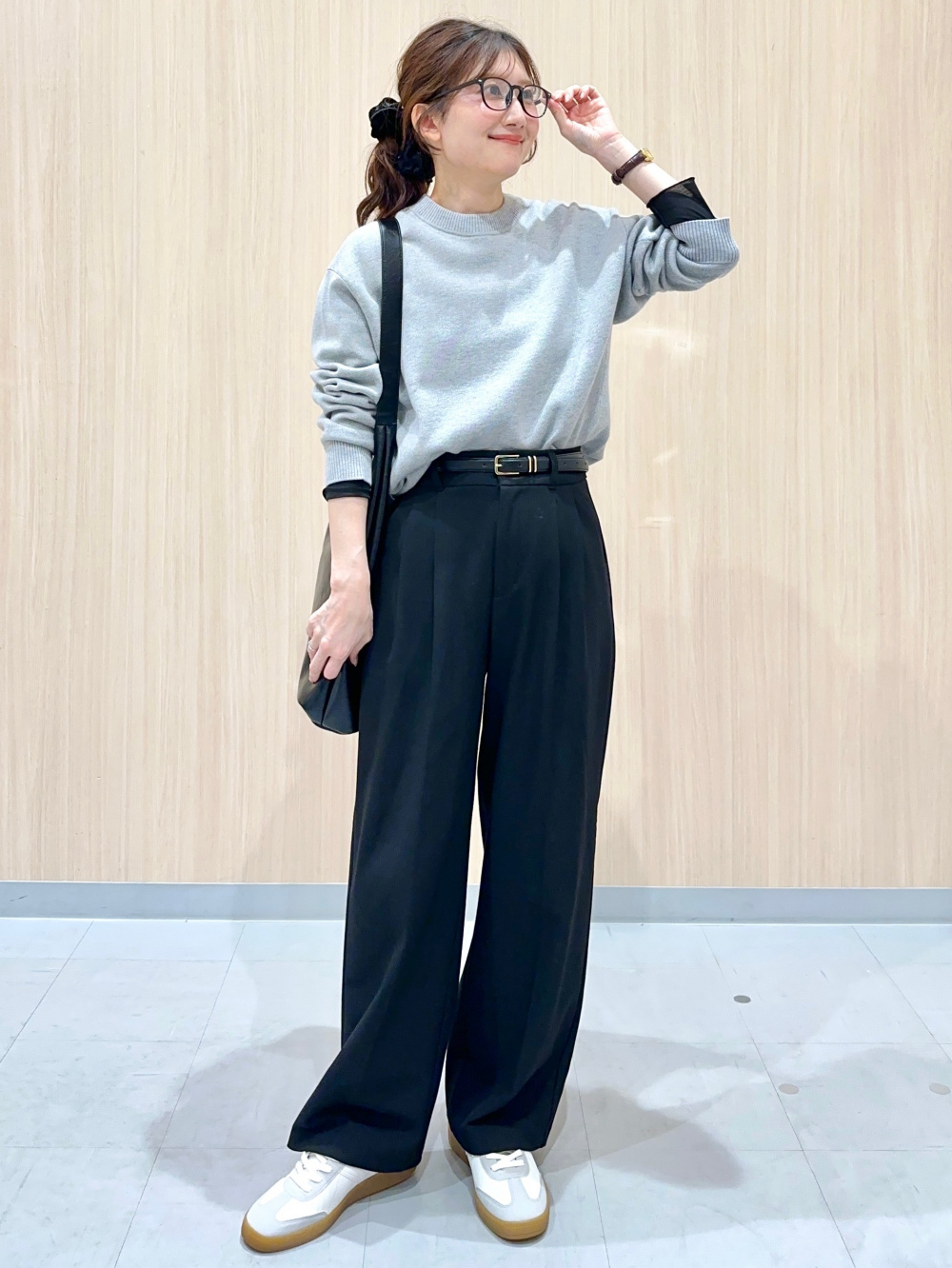 ソフトシアークルーネックT(長袖)、ワイドテーパードアンクルパンツZ