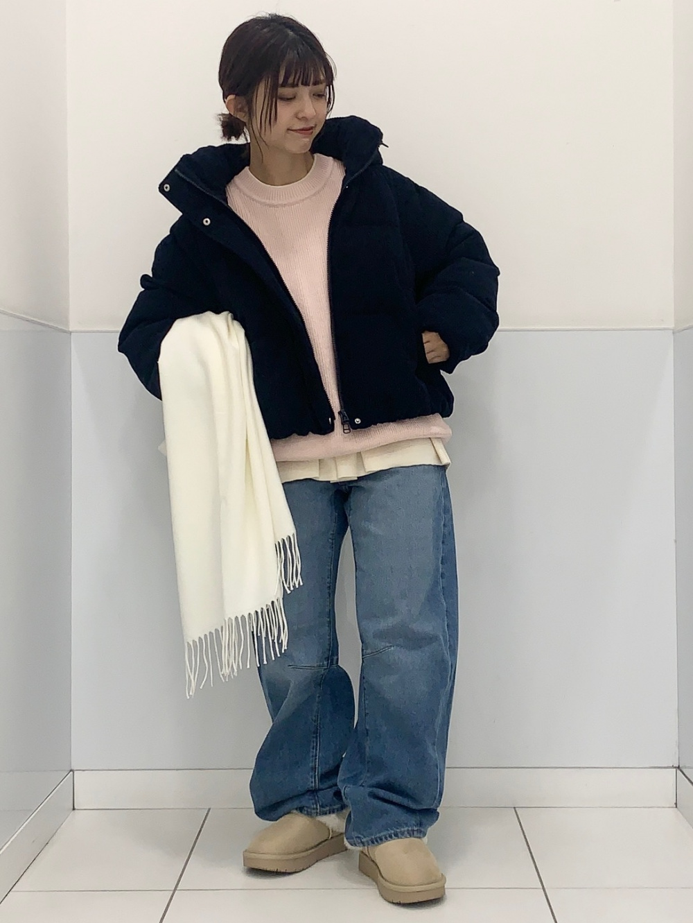 Slim Flared Jeans 較長版 (84cm)、Peplum Knitted Pullover/Q」| GU的