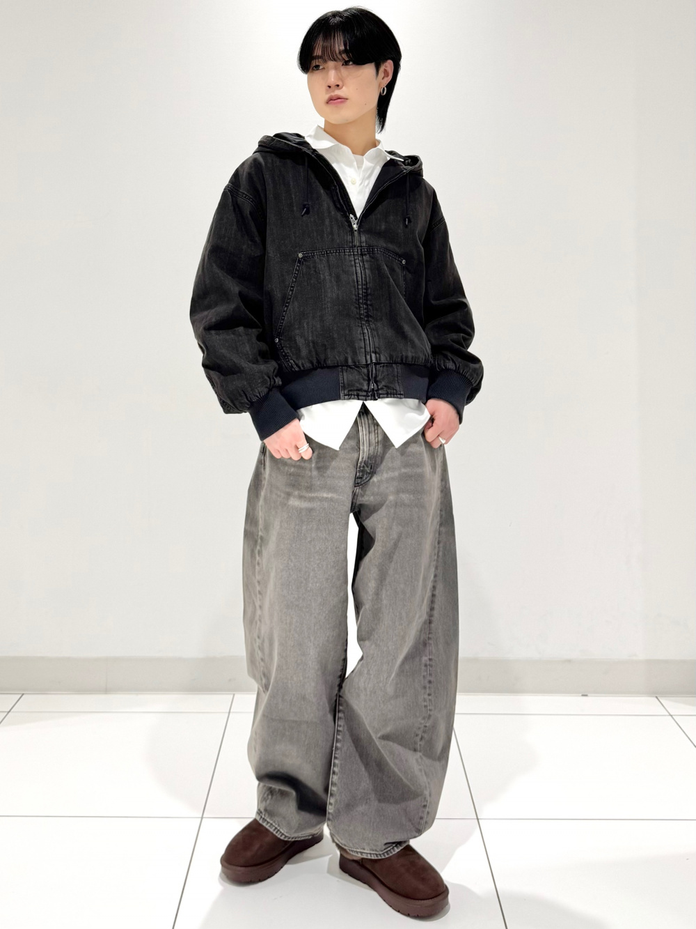 パデッドシェルパーカ ENGINEERED GARMENTS、スウェットライクニット