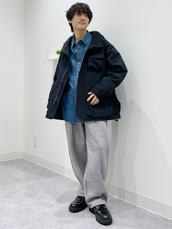 オーバーシルエット！ENGINEERED GARMENTS デニムフーディ パデッドシェルパーカ ENGINEERED GARMENTS、デニムオーバーサイズ