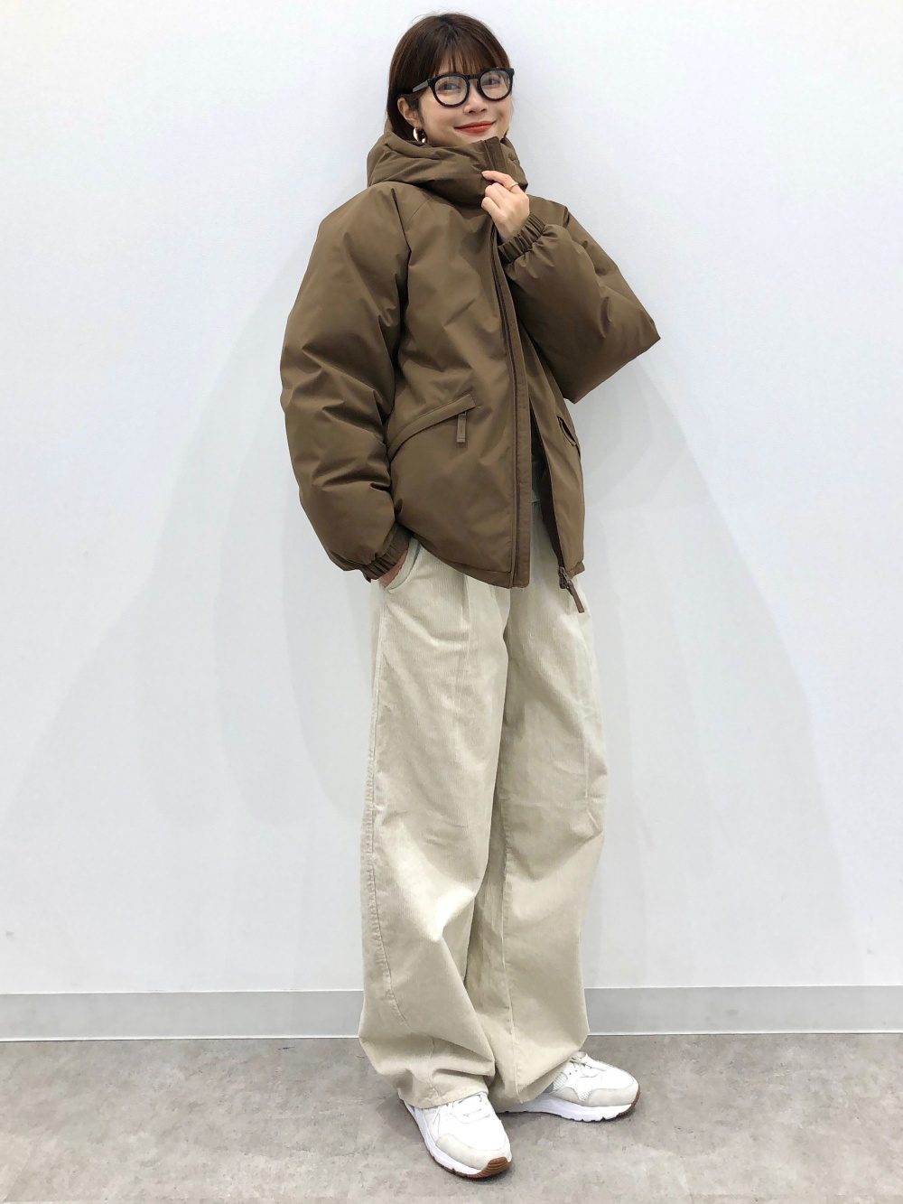 リブポロセーター(7分袖) by rokh、タックワイドパンツ(丈標準70.0