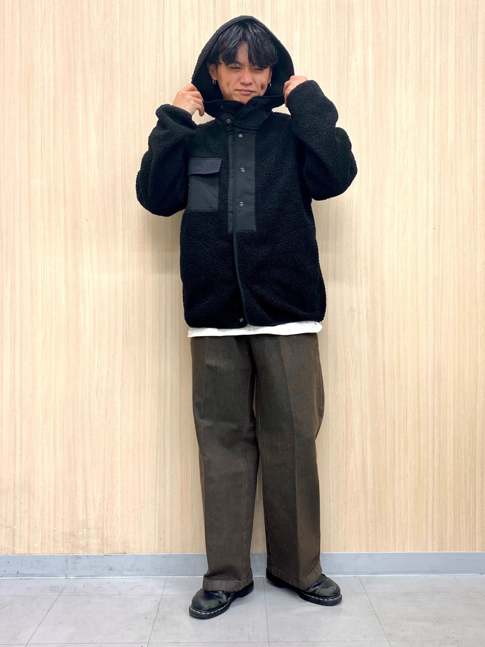 ソフトコットンクルーネックT(長袖)、ボアフリーススナップパーカ