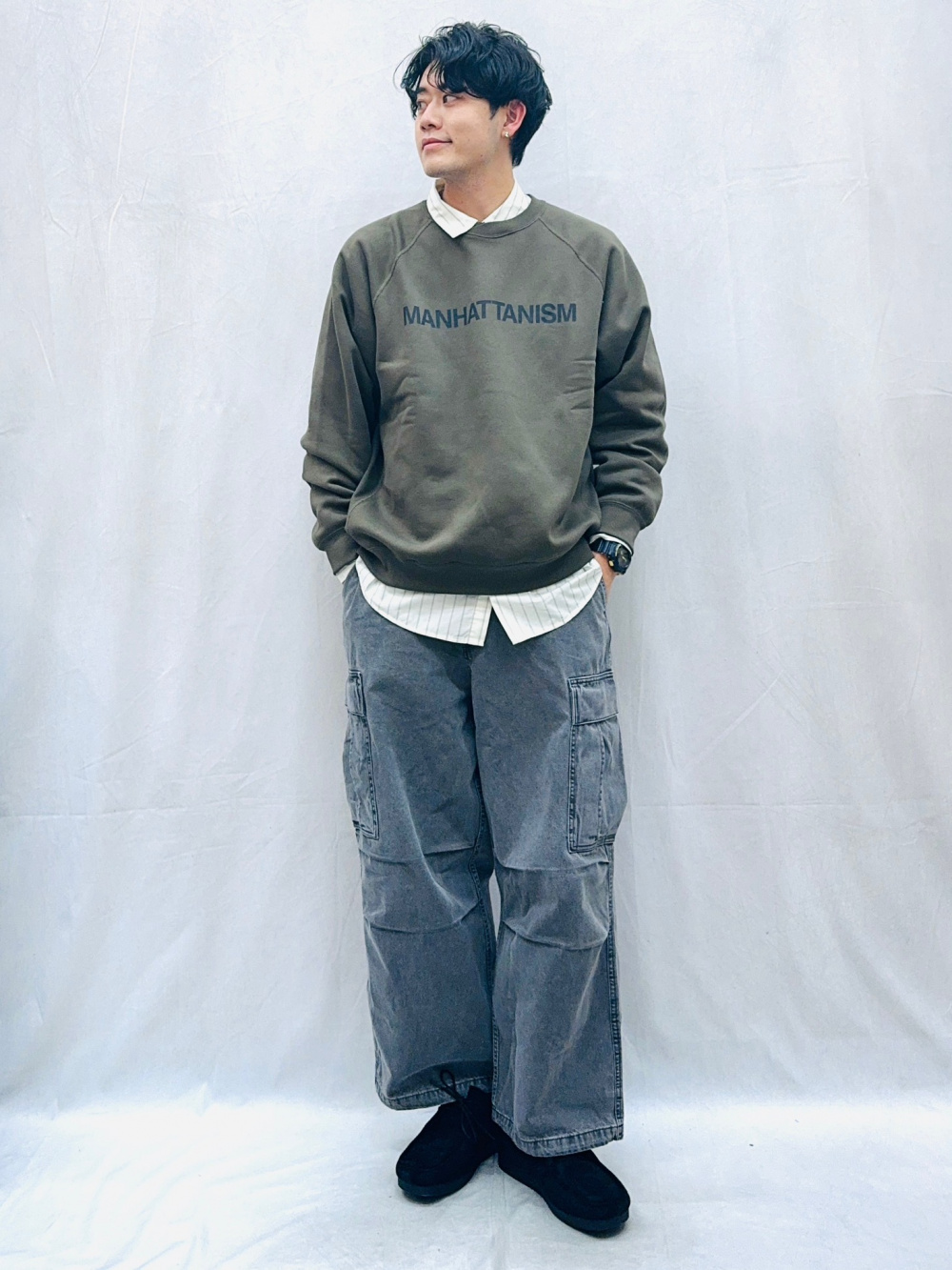 パデッドシェルパーカ ENGINEERED GARMENTS、スウェットライクニット