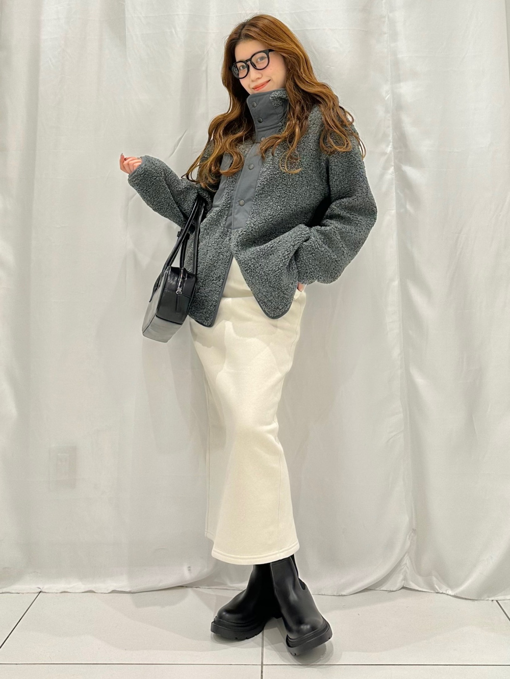 パフニットボーダーポロシャツ、ボアフリーススナップパーカ