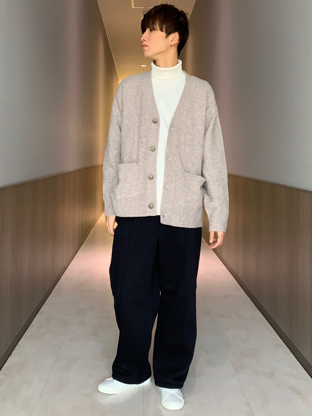 コットンカラーリブタンクトップ、オープンカラーシャツ(5分袖)」の