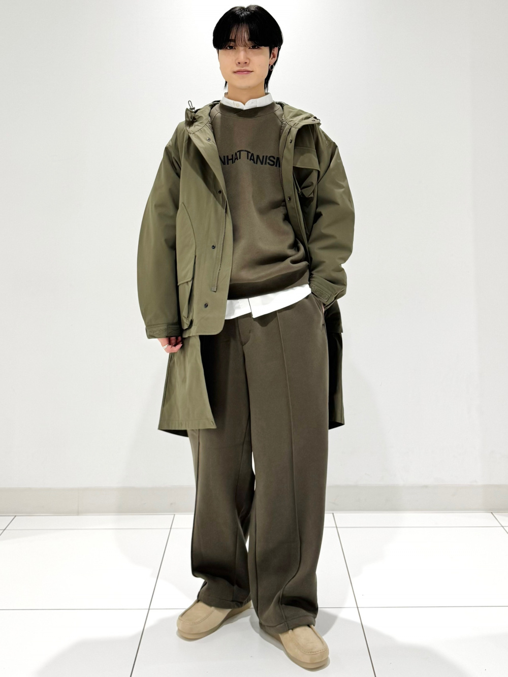 アゼクルーネックセーター、ボアフリーススナップパーカ ENGINEERED