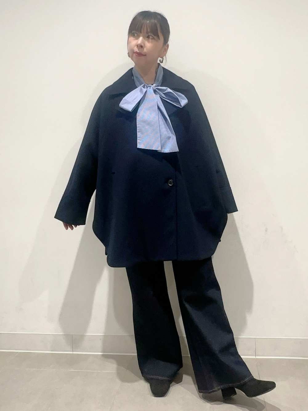 コージーメルトンケープコートZ+E」の着用コーディネート| ジーユー