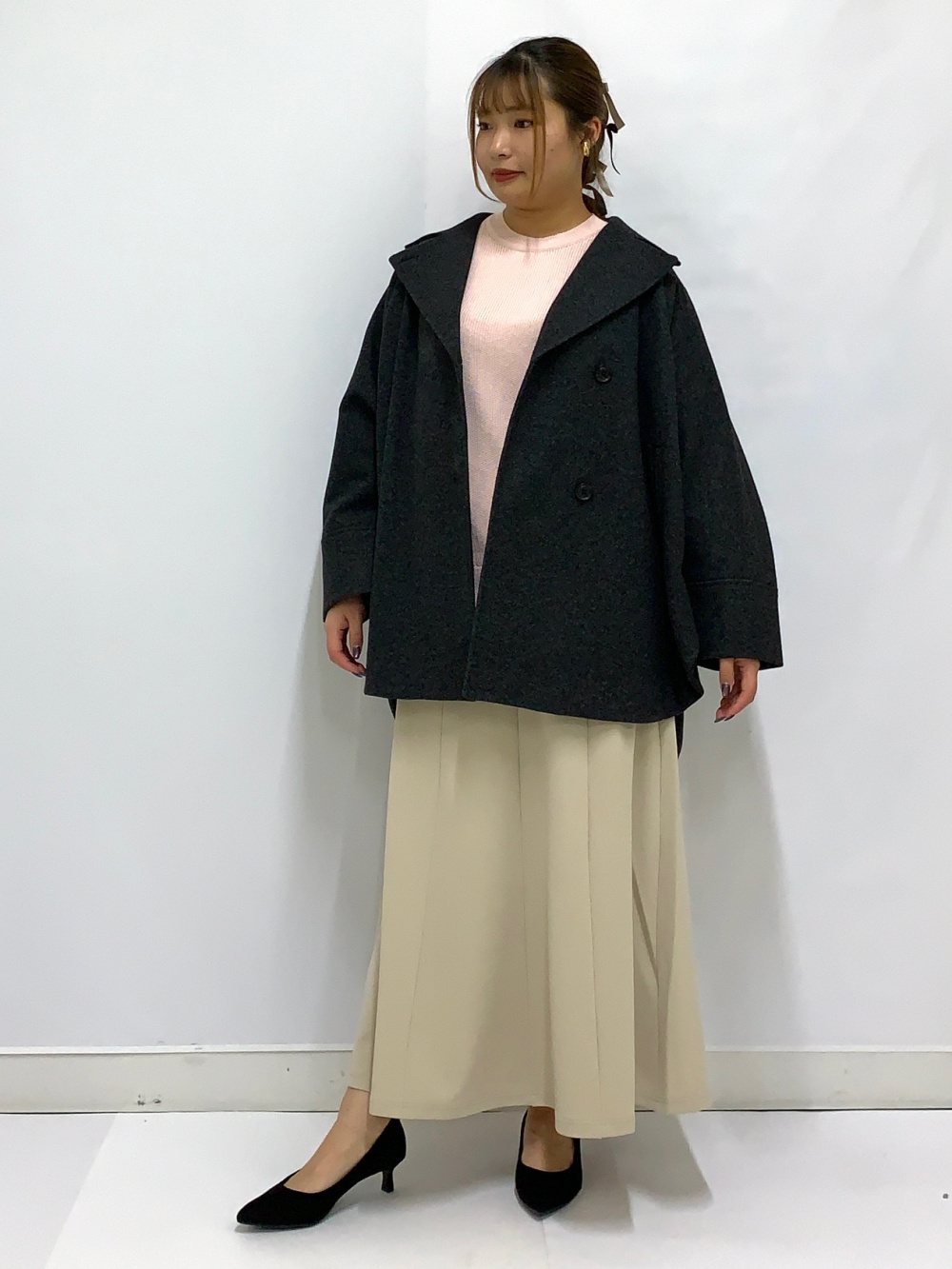 コージーメルトンケープコートZ+E」の着用コーディネート| ジーユー