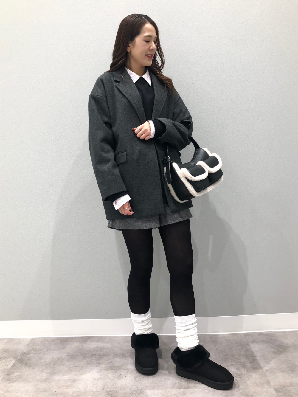 コージーメルトンハーフコート」の着用コーディネート| ジーユー