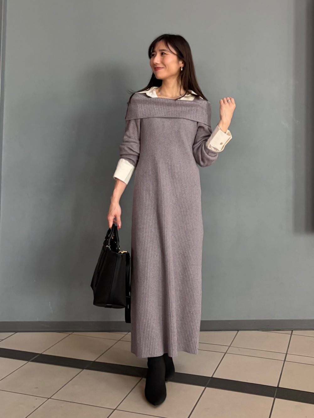 ミニハイネックセーター(ノースリーブ)Z、デニムフロントジップ