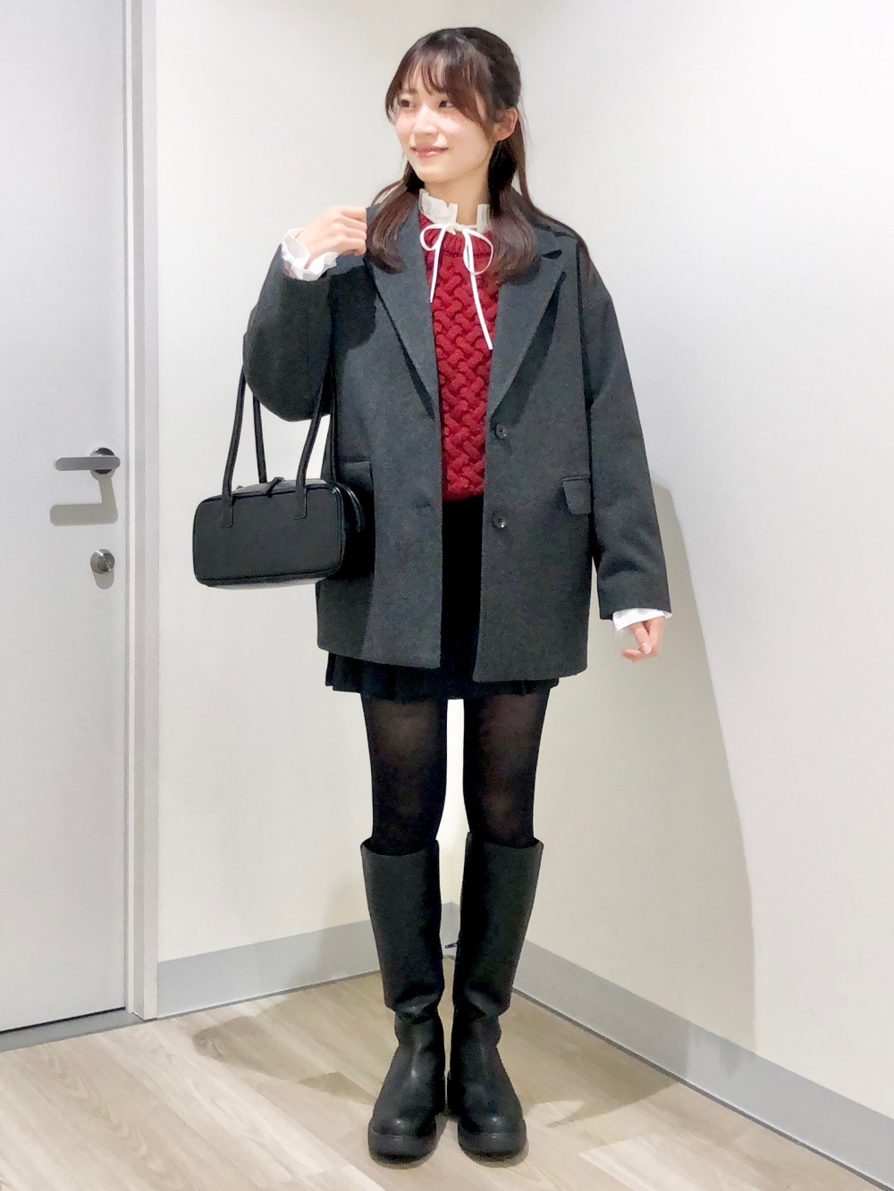 コージーメルトンハーフコート」の着用コーディネート| ジーユー