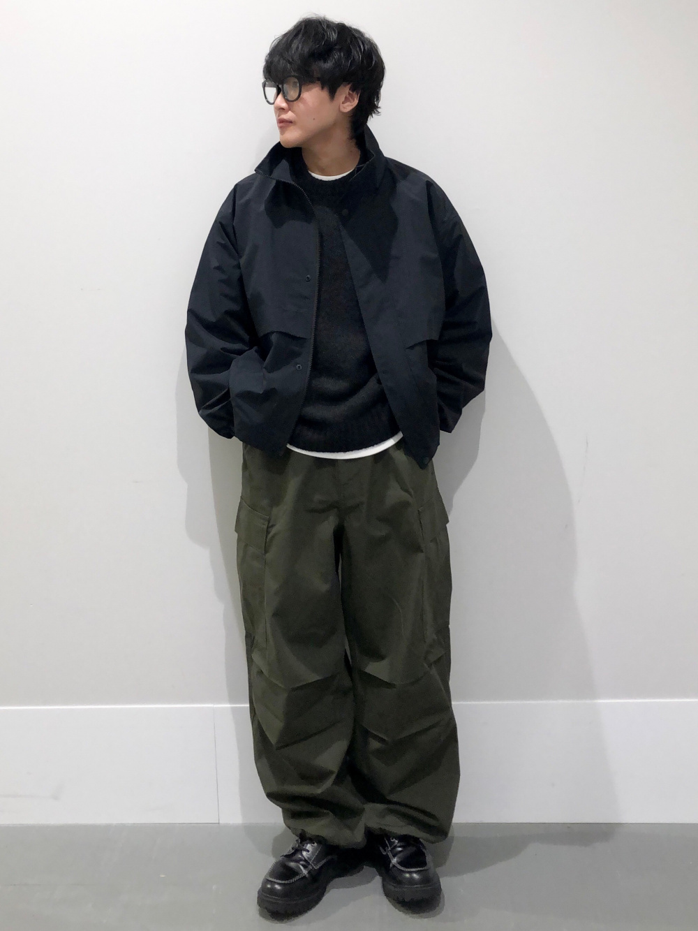 ヘビーウェイトスウェットハーフジッププルオーバー、パデッドシェル