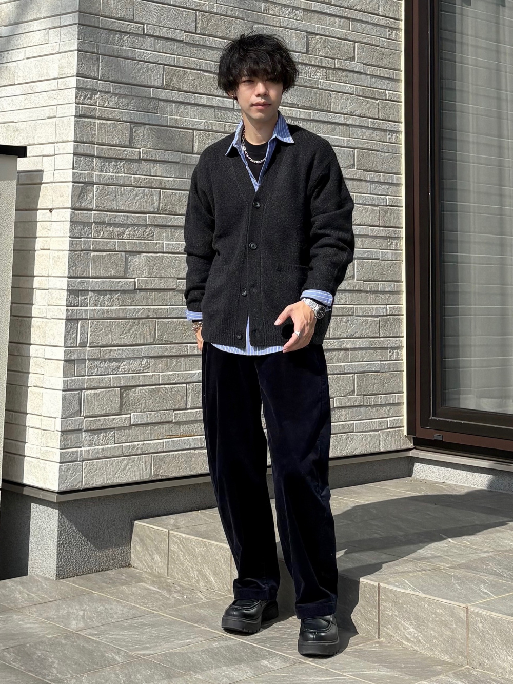 フルジップニットジャケット by rokh、イージーケアブロードシャツ(柄