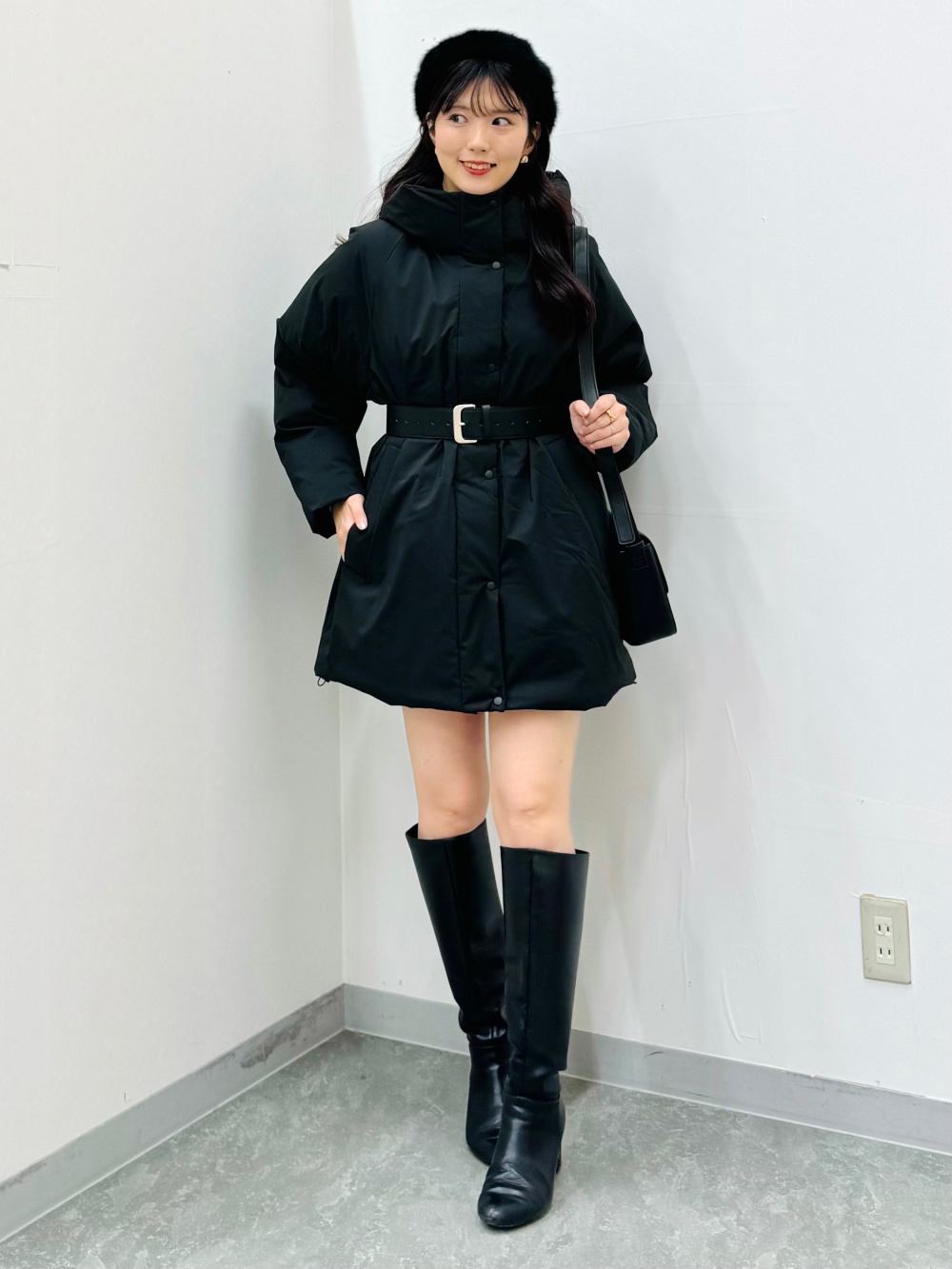 コージーメルトンケープコートZ+E、ソフトシアーハイネックT(長袖)+E