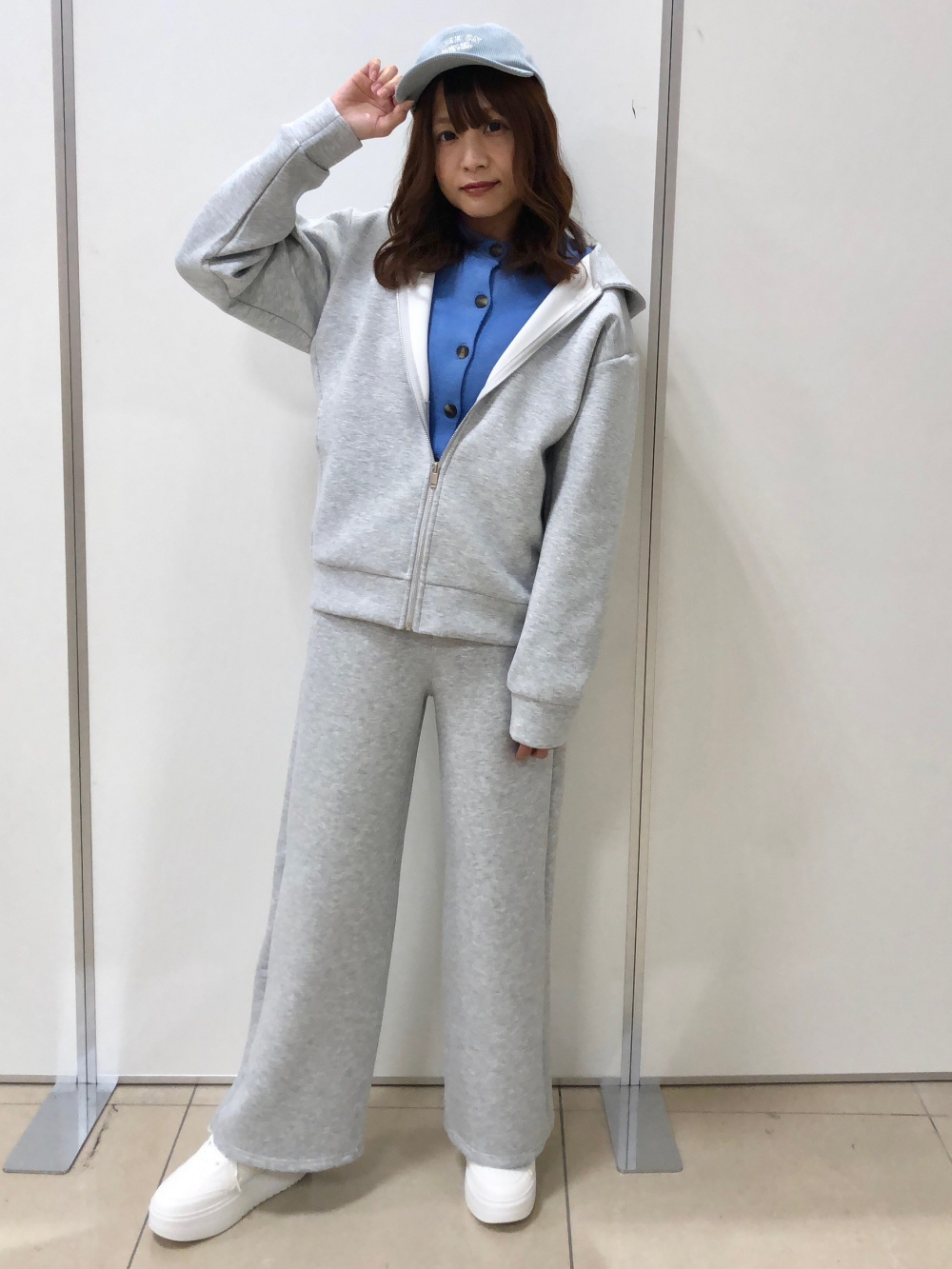GU パフスウェットフルジップパーカー　パフスウェットバギーパンツ（丈標準） パフスウェットバギーパンツ(丈標準68.0～72.0cm)、パフスウェット