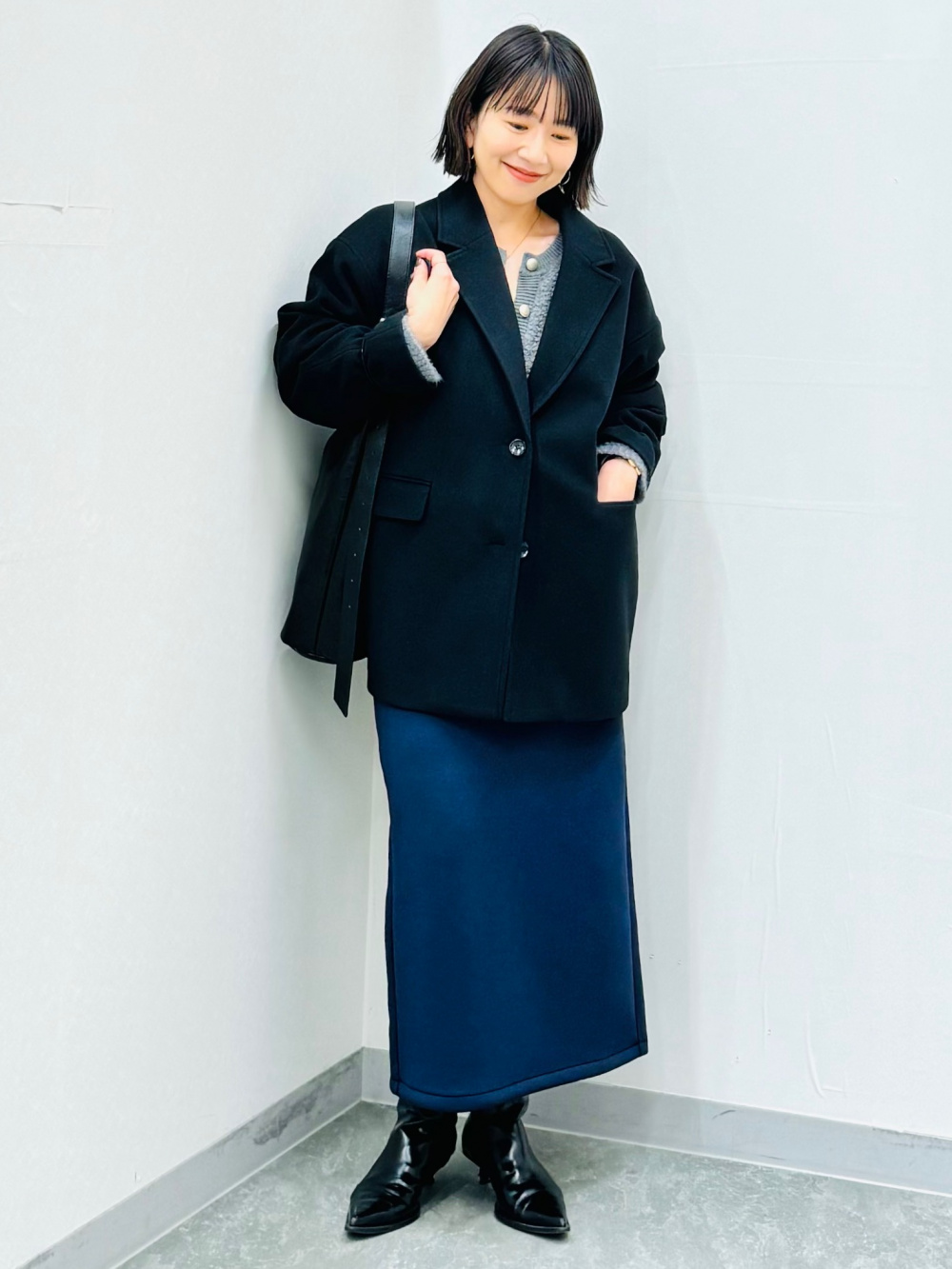 コージーメルトンハーフコート」の着用コーディネート| ジーユー