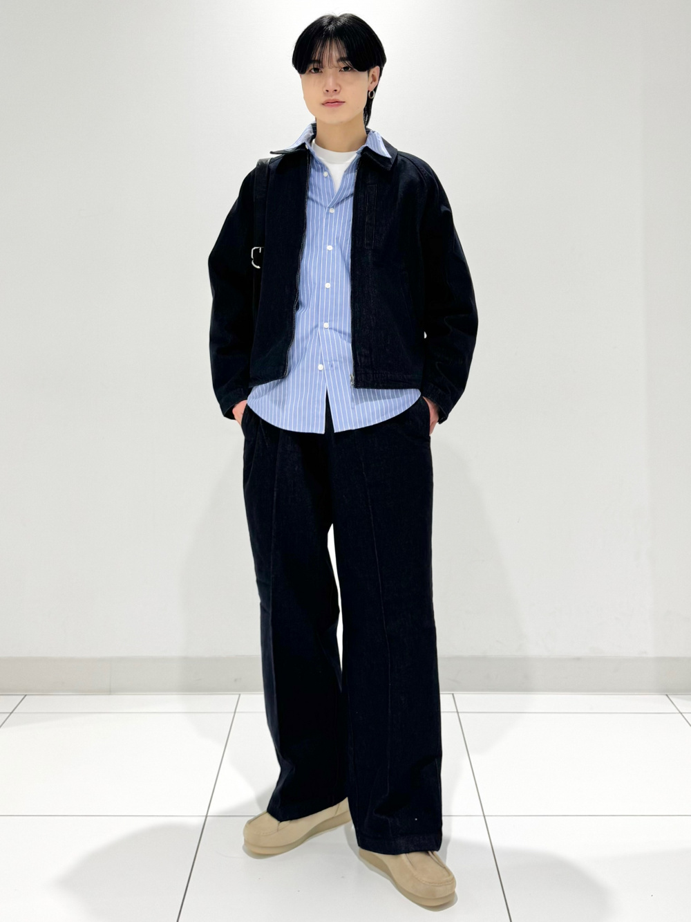 コットンカラークルーネックT、ヘビーウェイトスウェットハーフジップ