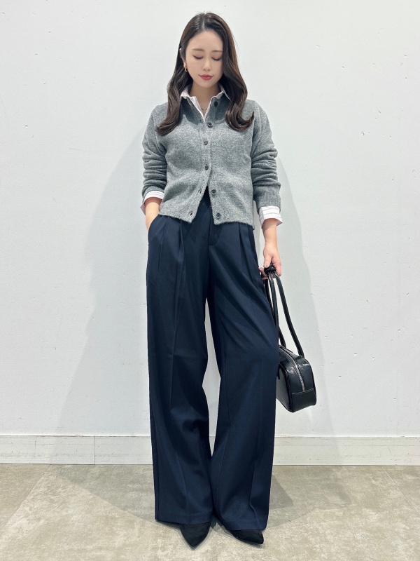 タックワイドパンツ(丈標準70.0～74.0cm)（レディース）の着用