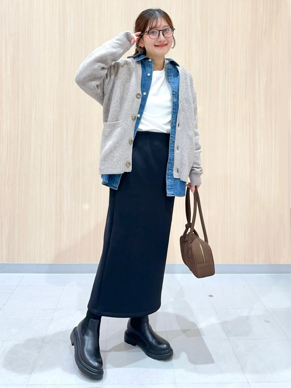 ケーブルショールカラーカーディガン ENGINEERED GARMENTS、フリル