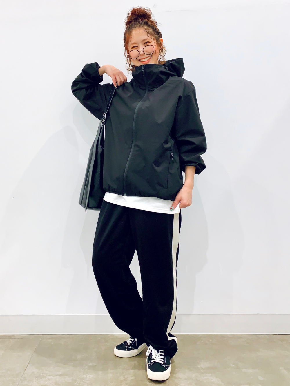 ヘビーウェイトスウェットハーフジッププルオーバー、フェイクレザー