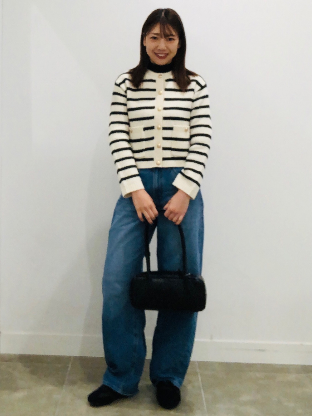 Gathered Ballet Sneakers、Tweedy Knitted Striped Cardigan」| GU的
