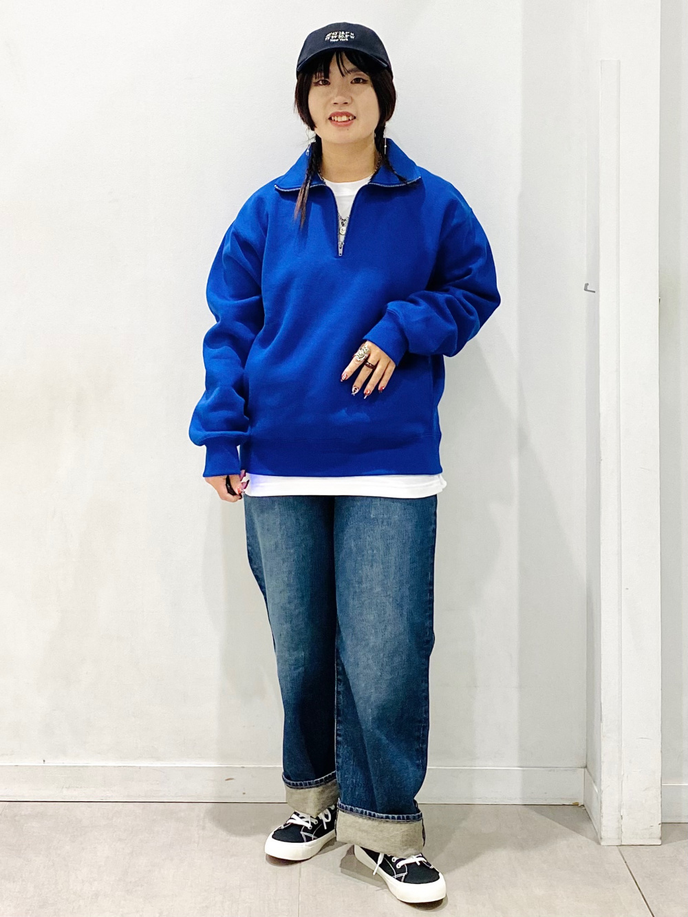 Soft Cotton Crew Neck T-Shirt/L、Heavy Weight Sweat Half-Zip