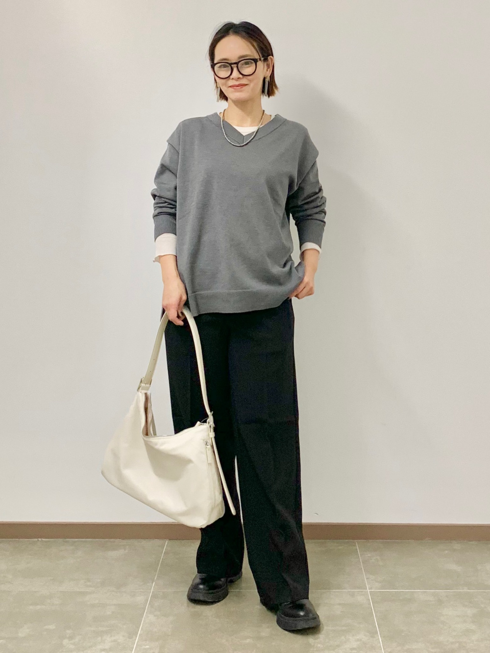 Tweedy Knitted Cardigan、Straight Ankle Jeans」| GU的穿搭理念