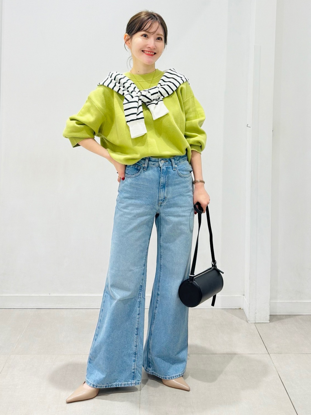 Ribbed Knitted Sock Boots、Ribbed Knitted Striped Button Sleeve