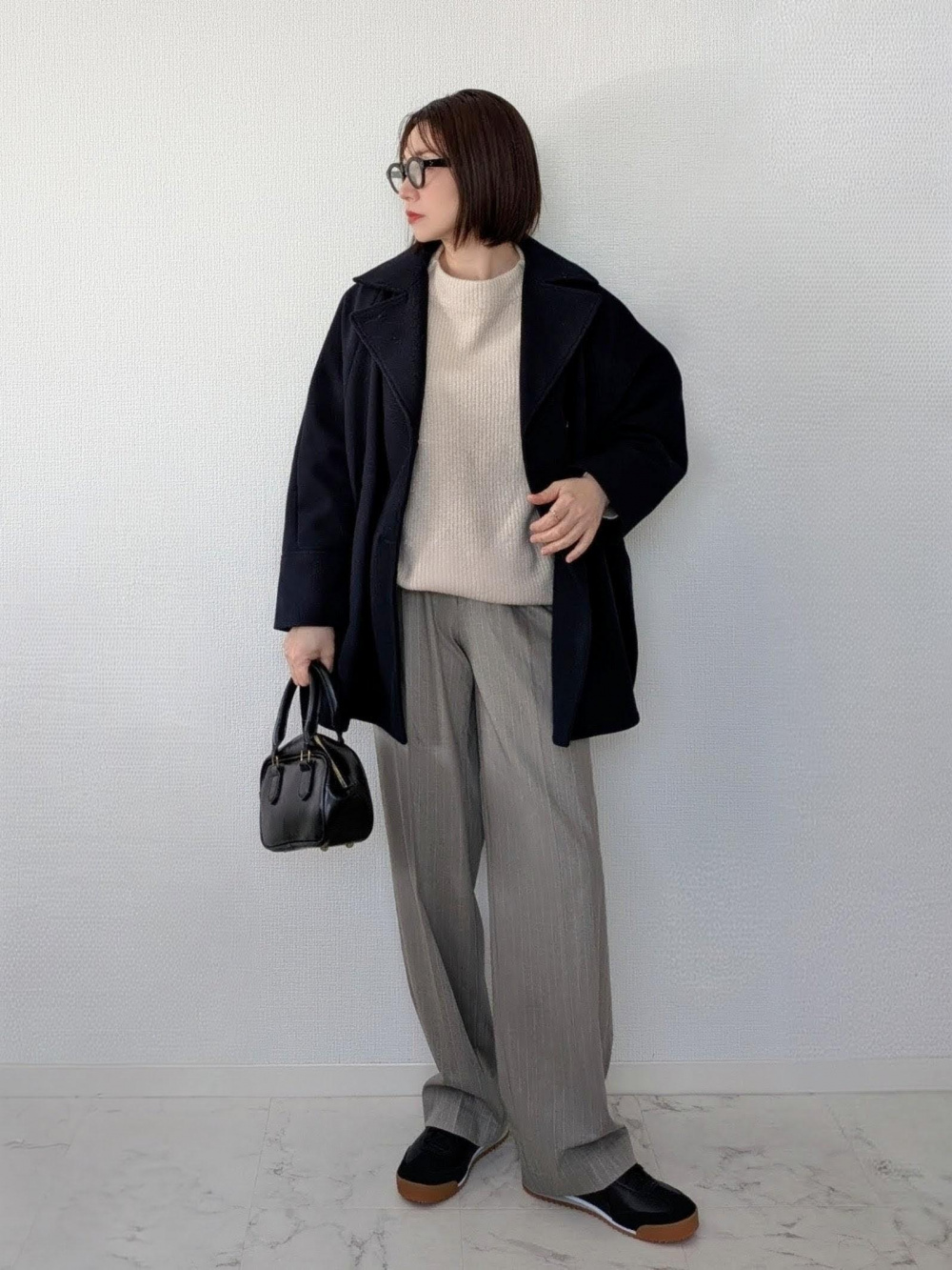 コージーメルトンケープコートZ+E」の着用コーディネート| ジーユー