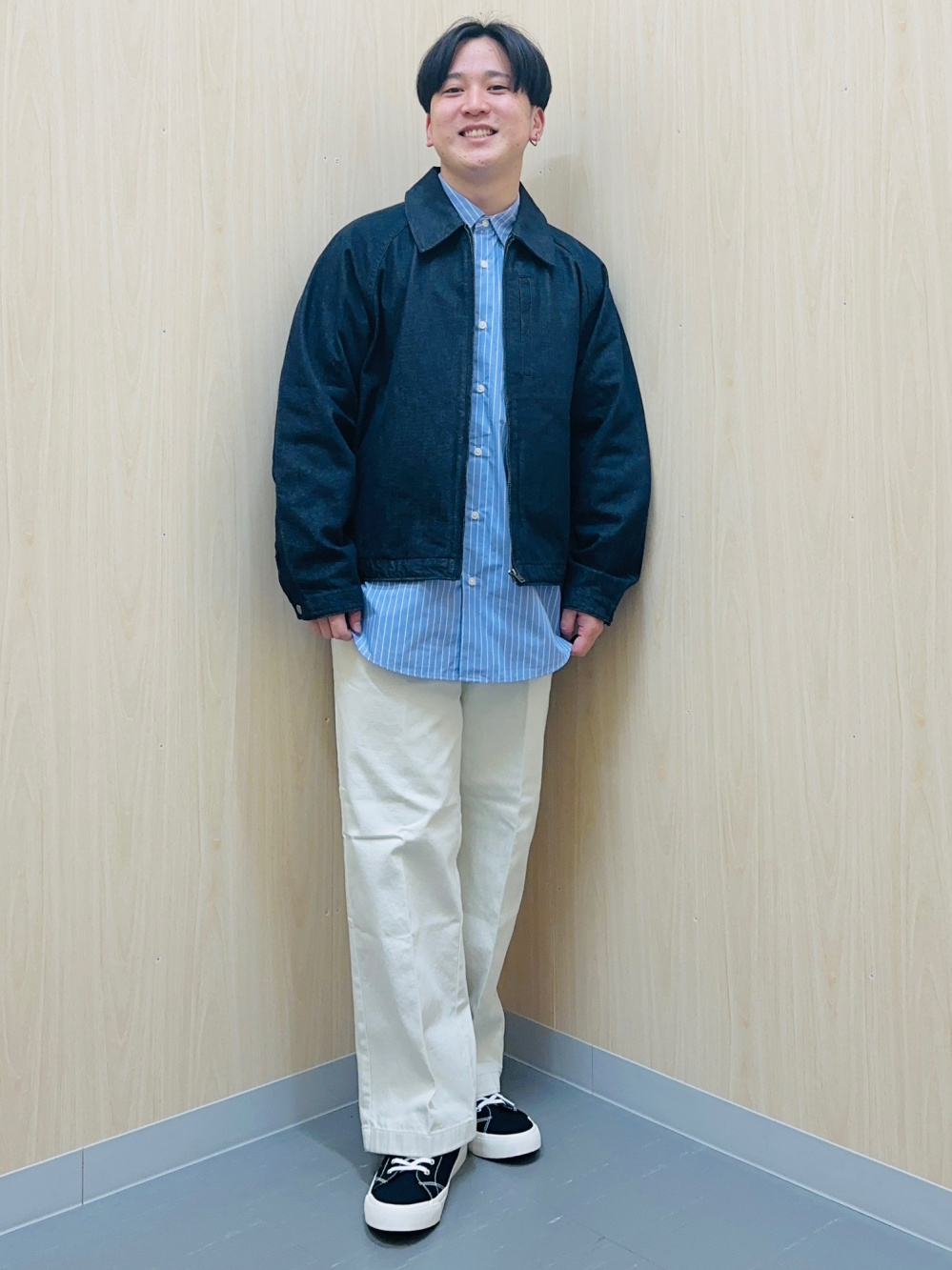 Cotton Zip Up Jacket、Twill Wide Straight Pants」| GU的穿搭理念