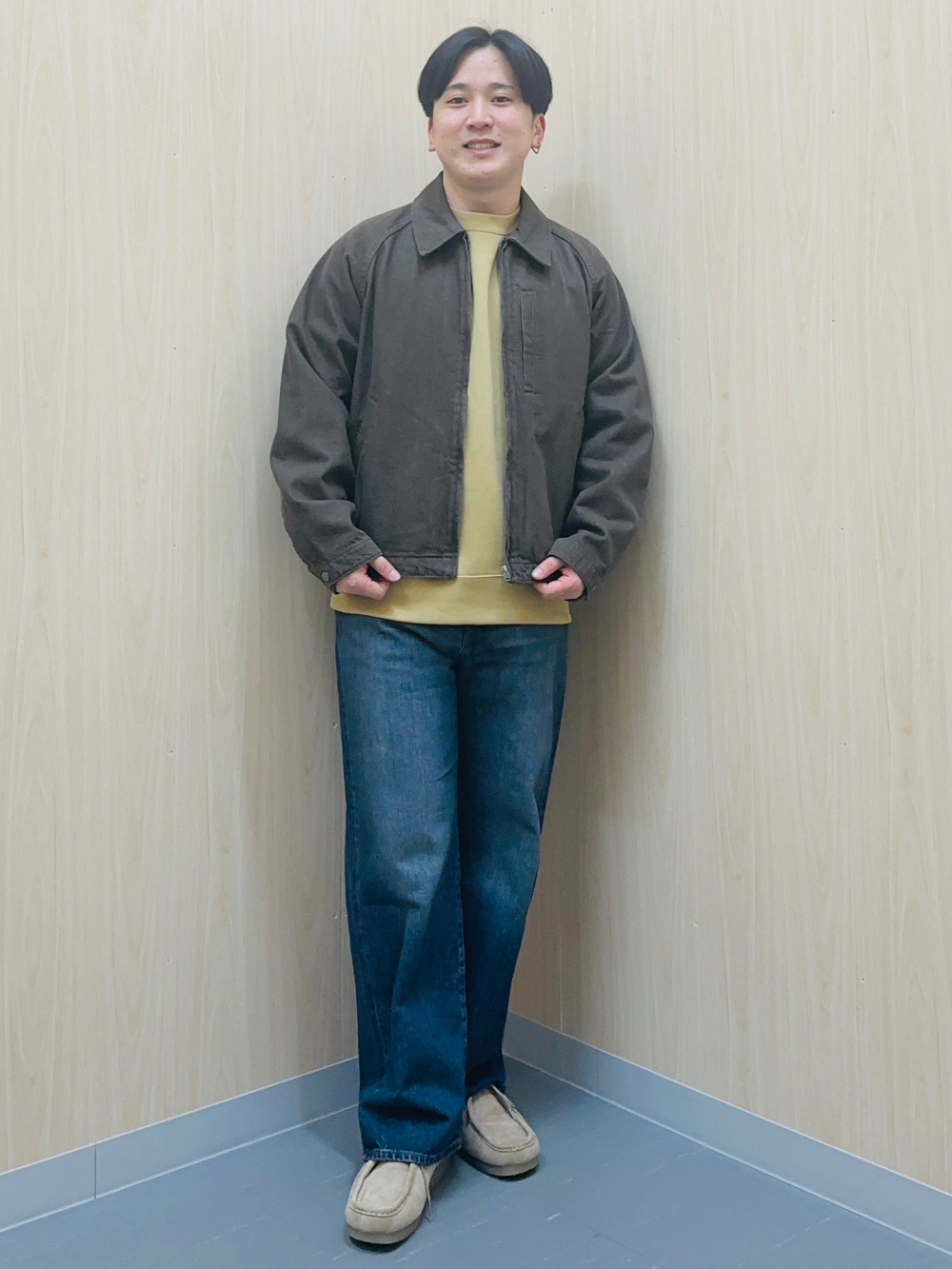 Cotton Zip Up Jacket、Twill Wide Straight Pants」| GU的穿搭理念