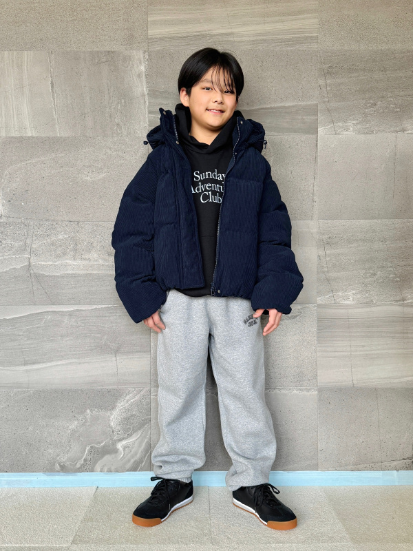 ウォームパデッドコーデュロイブルゾン（レディース）の着用