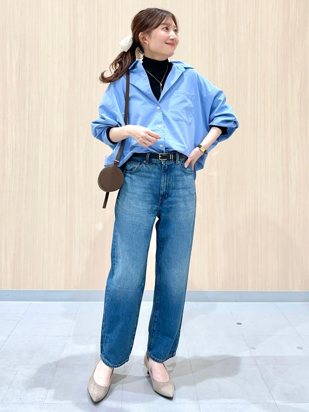 スタンドカラーブラウスZ、ワイドテーパードアンクルパンツZ