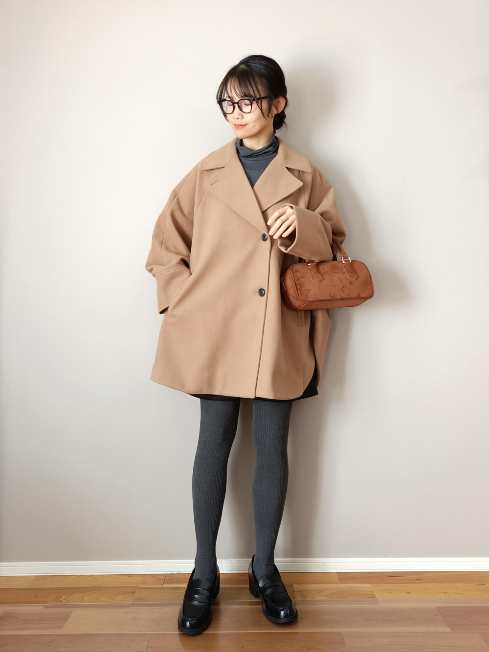 コージーメルトンケープコートZ+E」の着用コーディネート| ジーユー