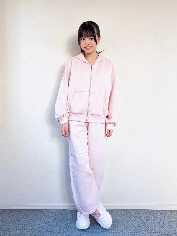 ヘビーウェイトスウェットバレルレッグパンツ(丈短め63.5cm)、GIRLS