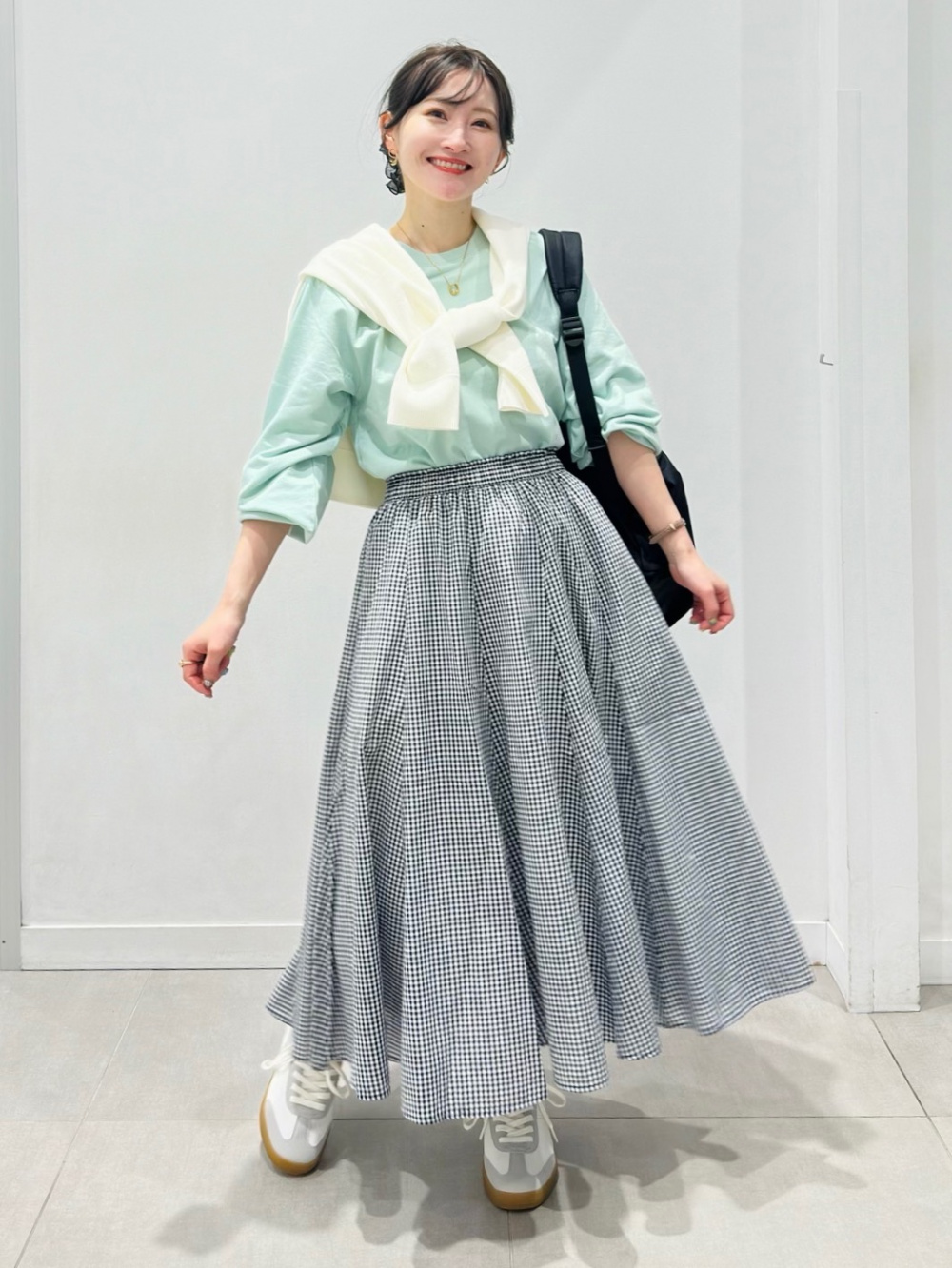 Circular Midi Skirt、2 Piece Ribbed Knitted Polo Shirt/S by rokh