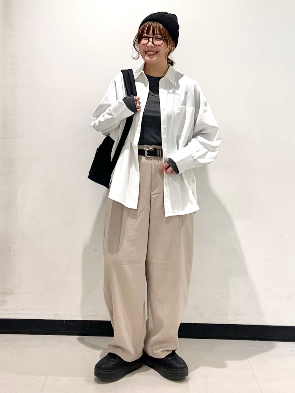 スタンドカラーブラウスZ、ワイドテーパードアンクルパンツZ