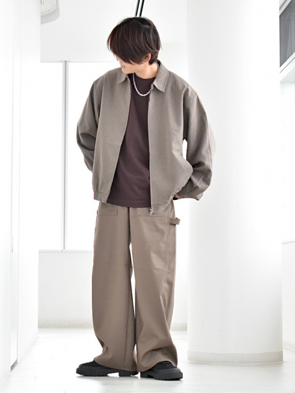 ジーユー GU ブルゾンジャケット ワイドスラックス 上下セットアップ
