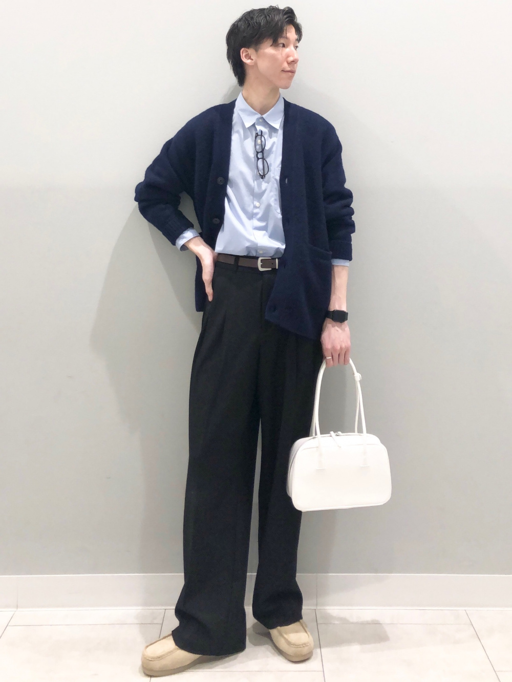 Puff Knit V Neck Cardigan、UV Protection Twill Logo Cap」| GU的穿