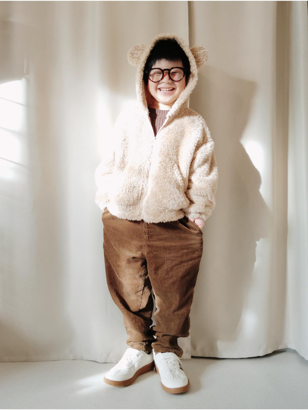 KIDS(男女兼用)マシュマロフィールラウンジパーカセット(長袖)(クマ